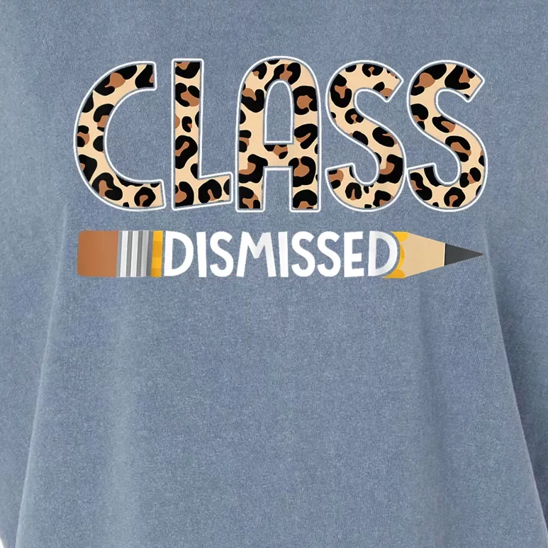 Class Dismissed Happy Last Day Of School Leopard Graduation Garment-Dyed Women's Muscle Tee