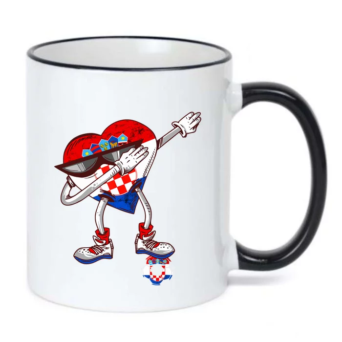 Croatia Dabbing Heart Hrvatska Soccer Team Croatia Flag Black Color Changing Mug