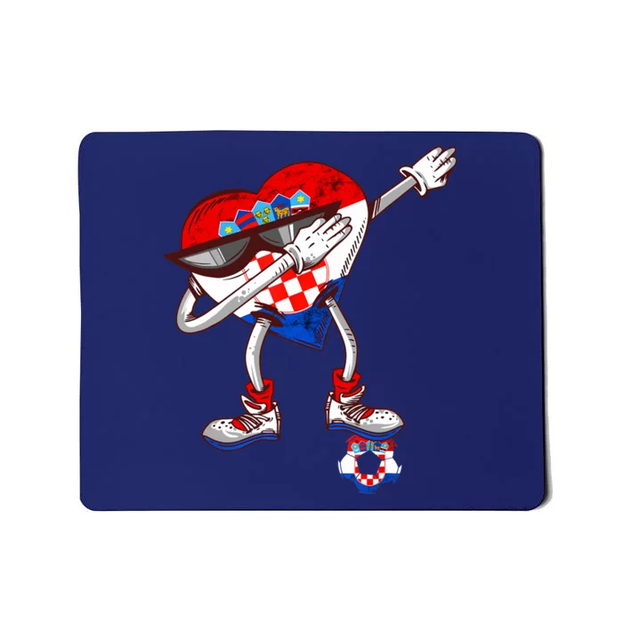 Croatia Dabbing Heart Hrvatska Soccer Team Croatia Flag Mousepad