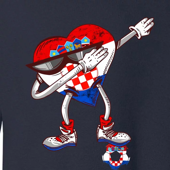 Croatia Dabbing Heart Hrvatska Soccer Team Croatia Flag Toddler Sweatshirt