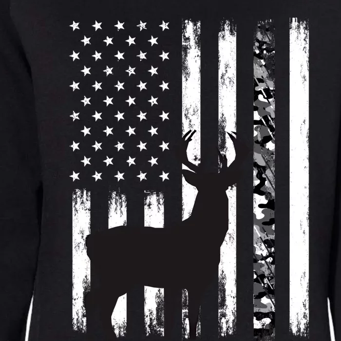 Camouflage Deer Hunting Funny Gift Dad Hunter Camo Usa Flag Cute Gift Womens California Wash Sweatshirt