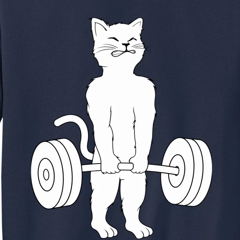 Cat Deadlift Hoodie - Powerlifting Kitty Sweater, Muscle Cat Sweatshirt