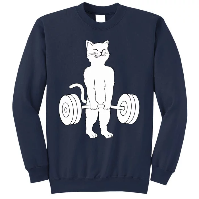 Cat Deadlift Hoodie - Powerlifting Kitty Sweater, Muscle Cat Sweatshirt