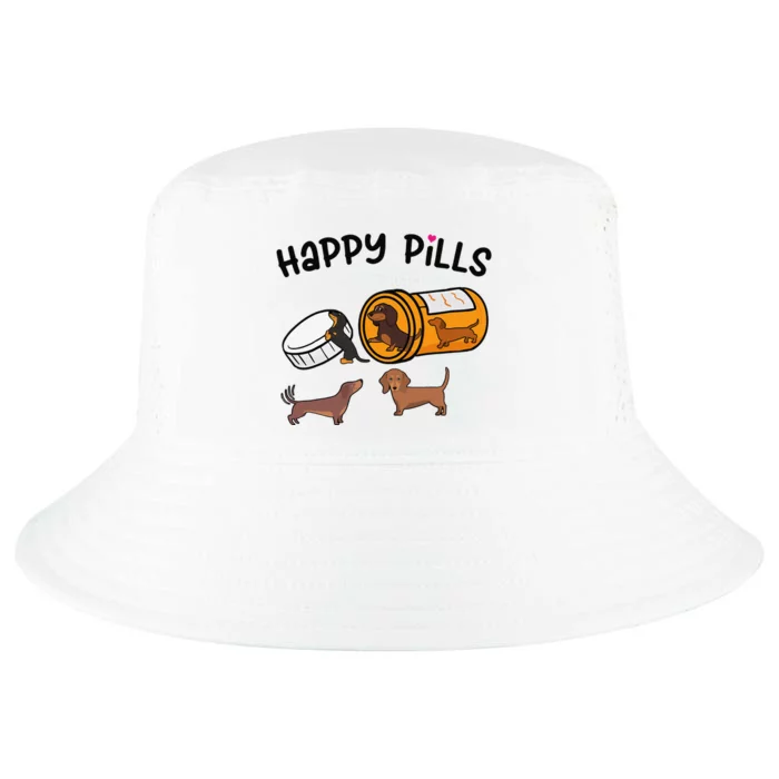 Cute Dachshund Happy Pills Funny Weiner Dog Mom Dad Lover Cool Comfort Performance Bucket Hat