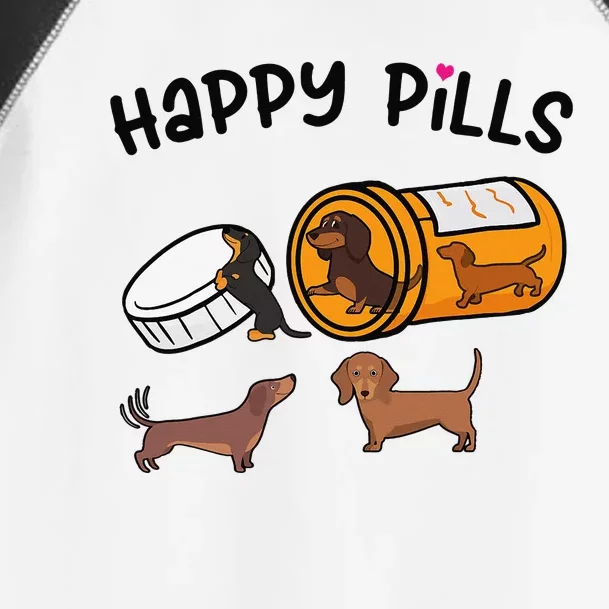 Cute Dachshund Happy Pills Funny Weiner Dog Mom Dad Lover Toddler Fine Jersey T-Shirt