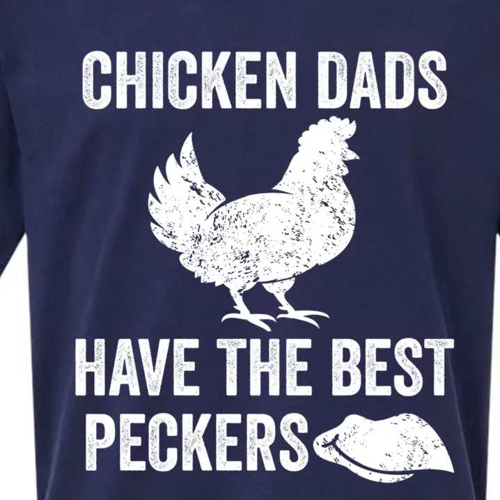 Chicken Dads Have The Best Peckers Love Chickens Father Day Cool Gift Sueded Cloud Jersey T-Shirt