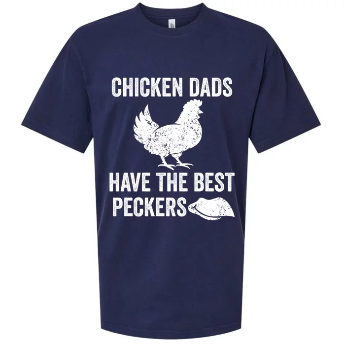 Chicken Dads Have The Best Peckers Love Chickens Father Day Cool Gift Sueded Cloud Jersey T-Shirt