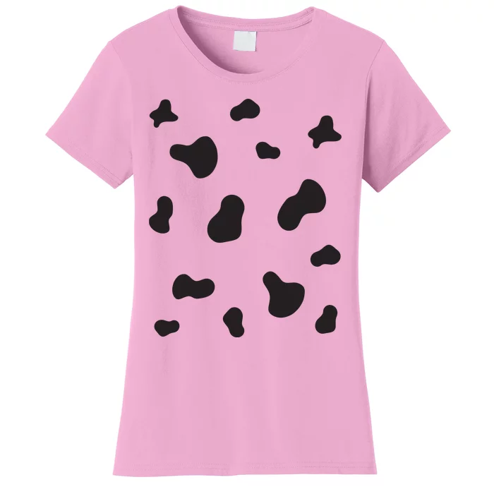 Cute Dalmatian Halloween Costume Dog Black Spots Pattern Women's T-Shirt