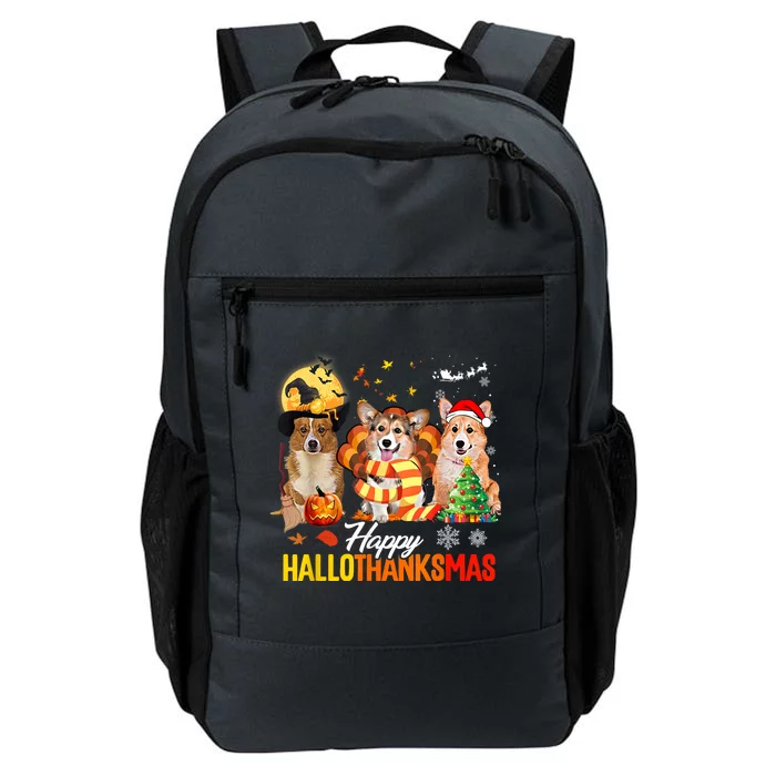 Corgi Dog Halloween Merry Christmas Happy Hallothanksmas Daily Commute Backpack