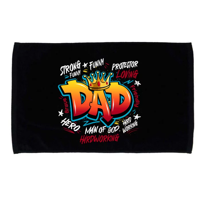 Cool Dad Hardworking Funny Fathers Day Logo Microfiber Hand Towel