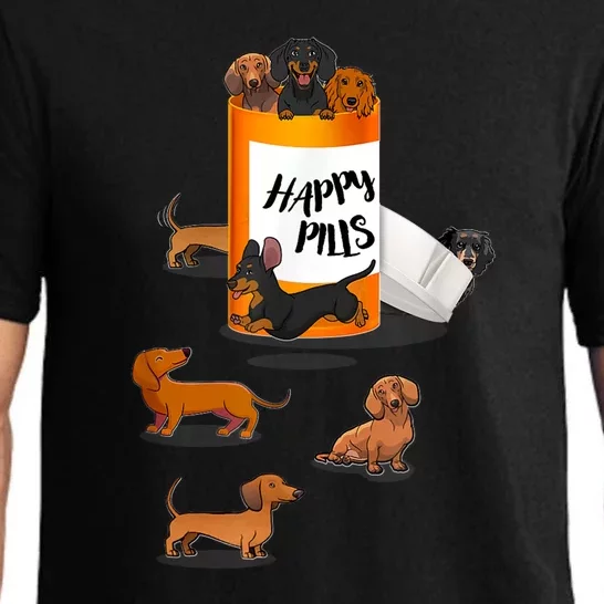 Cute Dachshund Happy Pills Gift For Doxie Lover Pajama Set