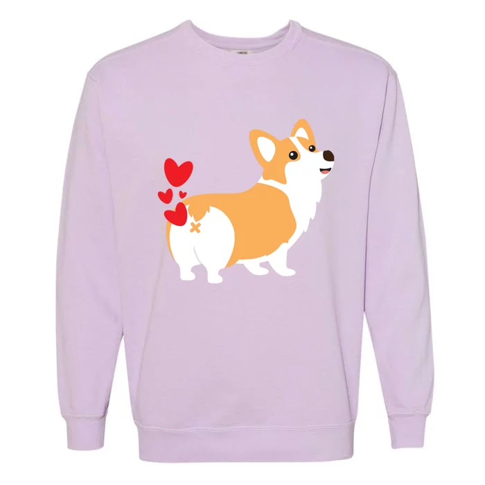 Corgi Dog Hearts Funny Cute Valentines Day Gift Meaningful Gift Garment-Dyed Sweatshirt