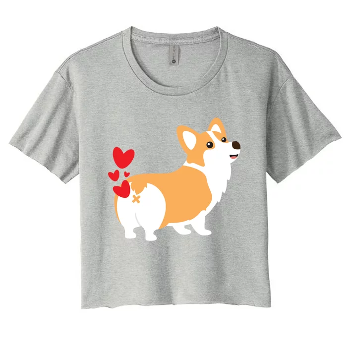 Corgi Dog Hearts Funny Cute Valentines Day Gift Meaningful Gift Women's Crop Top Tee