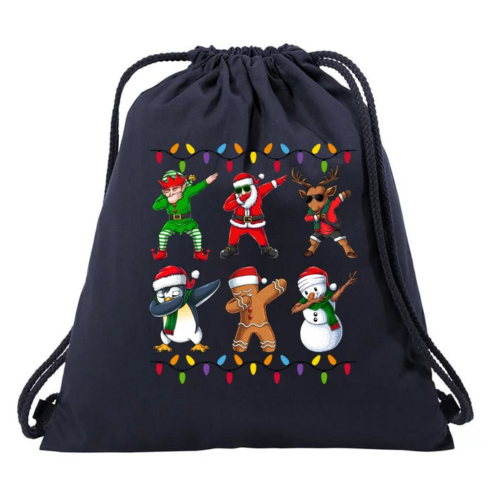 Christmas Dab Holiday Festive Drawstring Bag