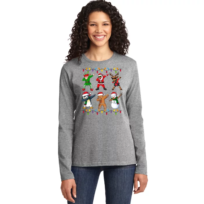 Christmas Dab Holiday Festive Ladies Long Sleeve Shirt