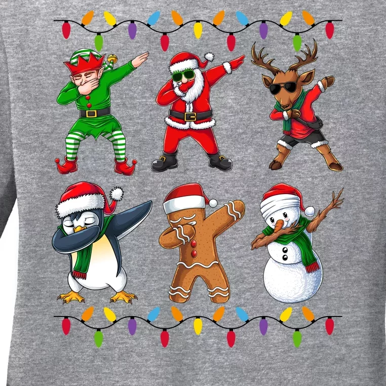 Christmas Dab Holiday Festive Ladies Long Sleeve Shirt