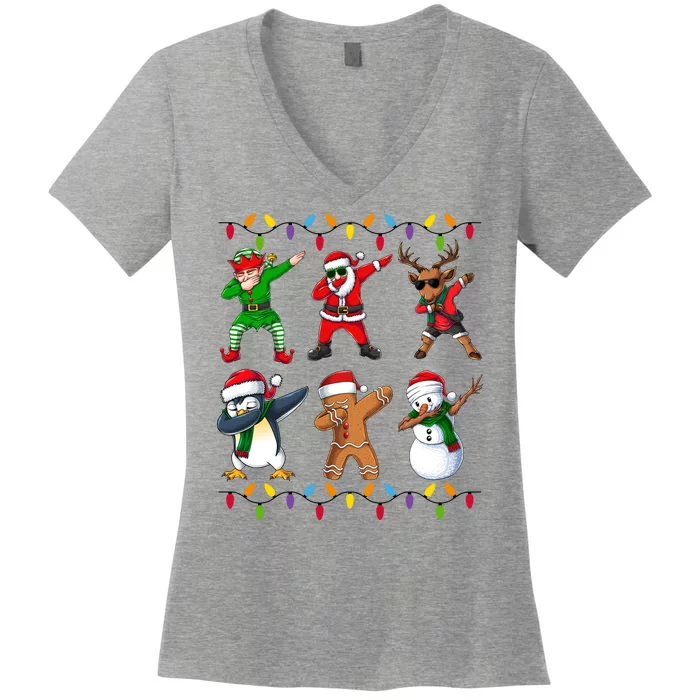 Christmas Dab Holiday Festive Women's V-Neck T-Shirt