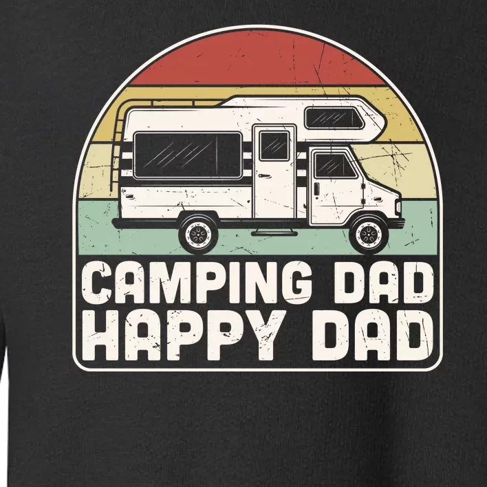 Camping Dad Happy Dad Retro Best Dad Toddler Sweatshirt