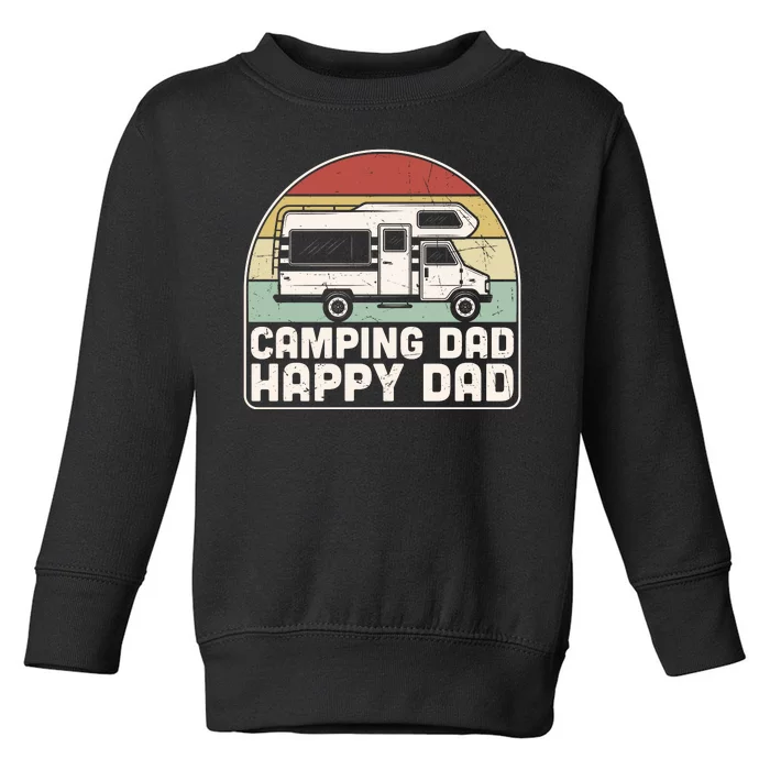 Camping Dad Happy Dad Retro Best Dad Toddler Sweatshirt