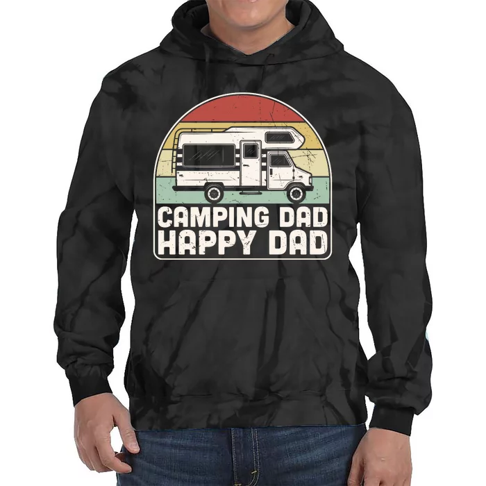 Camping Dad Happy Dad Retro Best Dad Tie Dye Hoodie