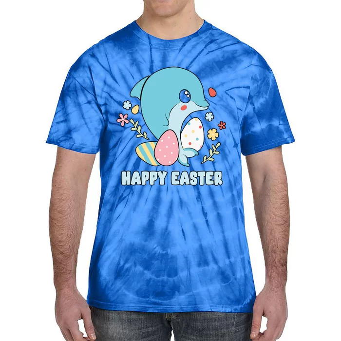 Cute Dolphin Happy Easter Day Egg Hunter Cute Gift Tie-Dye T-Shirt