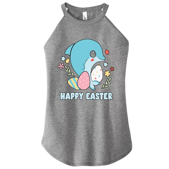 Cute Dolphin Happy Easter Day Egg Hunter Cute Gift Women’s Perfect Tri Rocker Tank