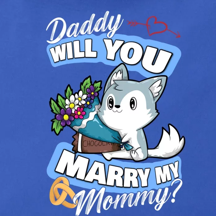 Cute Dog Husky Wedding Offer Daddy Will You Marry My Mommy Gift Zip Tote Bag