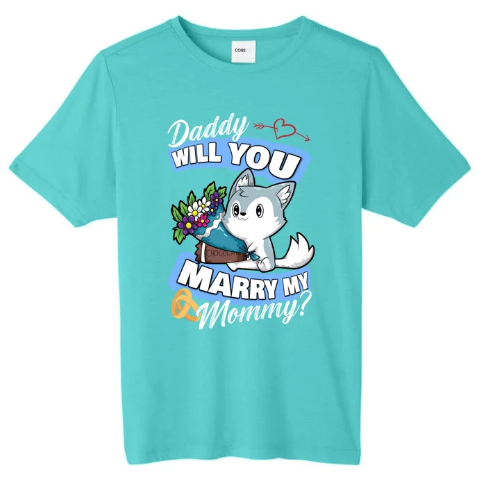 Cute Dog Husky Wedding Offer Daddy Will You Marry My Mommy Gift ChromaSoft Performance T-Shirt