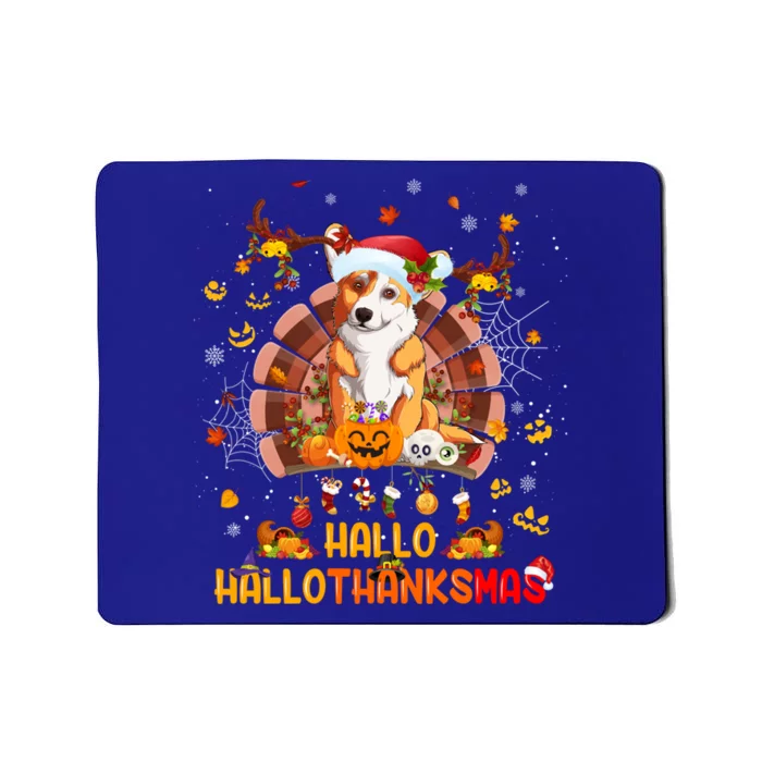 Corgi Dog Happy Hallothanksmas Halloween Thanksgiving Xmas Cute Gift Mousepad