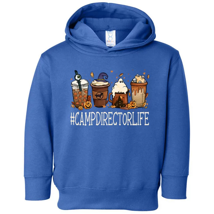 Camp Director Horror Fall Coffee Spooky Halloween Pumpkin Great Gift Toddler Hoodie