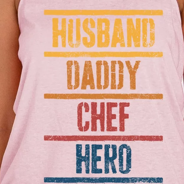 Chef Dad Husband Fathers Day Meaningful Gift Women's Knotted Racerback Tank