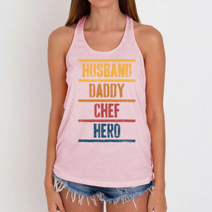 Chef Dad Husband Fathers Day Meaningful Gift Women's Knotted Racerback Tank