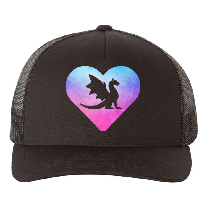 Cute Dragon Heart Design I Love Dragons Yupoong Adult 5-Panel Trucker Hat