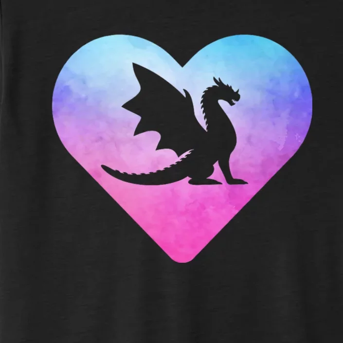 Cute Dragon Heart Design I Love Dragons ChromaSoft Performance T-Shirt