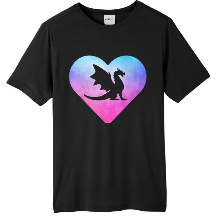 Cute Dragon Heart Design I Love Dragons ChromaSoft Performance T-Shirt