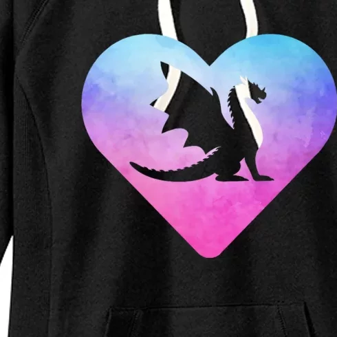 Cute Dragon Heart Design I Love Dragons Women's Fleece Hoodie