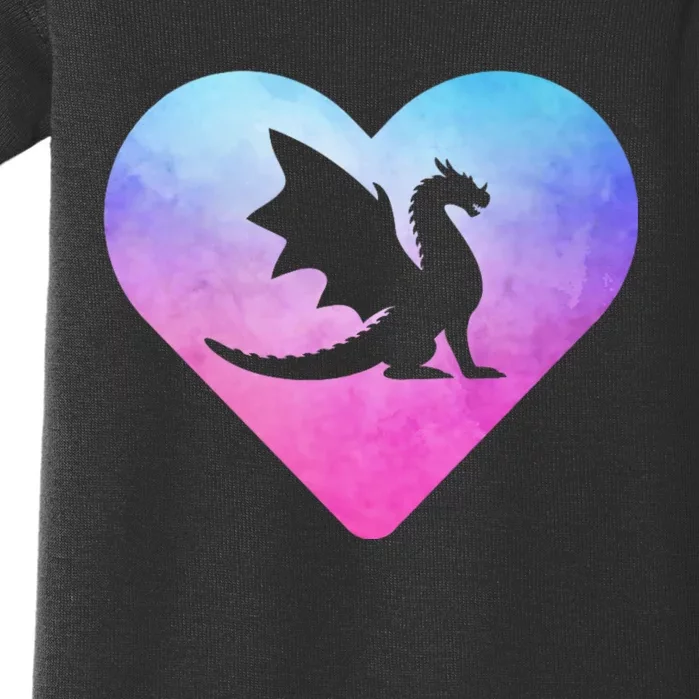 Cute Dragon Heart Design I Love Dragons Baby Bodysuit