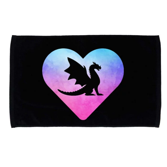 Cute Dragon Heart Design I Love Dragons Microfiber Hand Towel