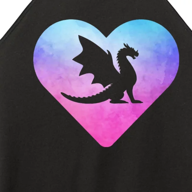 Cute Dragon Heart Design I Love Dragons Women’s Perfect Tri Rocker Tank