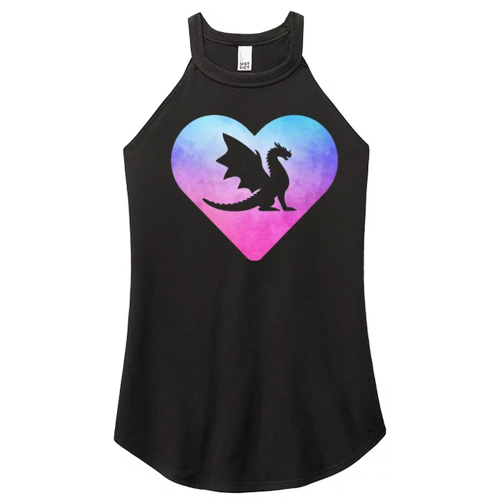 Cute Dragon Heart Design I Love Dragons Women’s Perfect Tri Rocker Tank