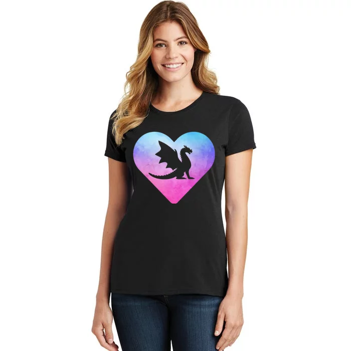 Cute Dragon Heart Design I Love Dragons Women's T-Shirt