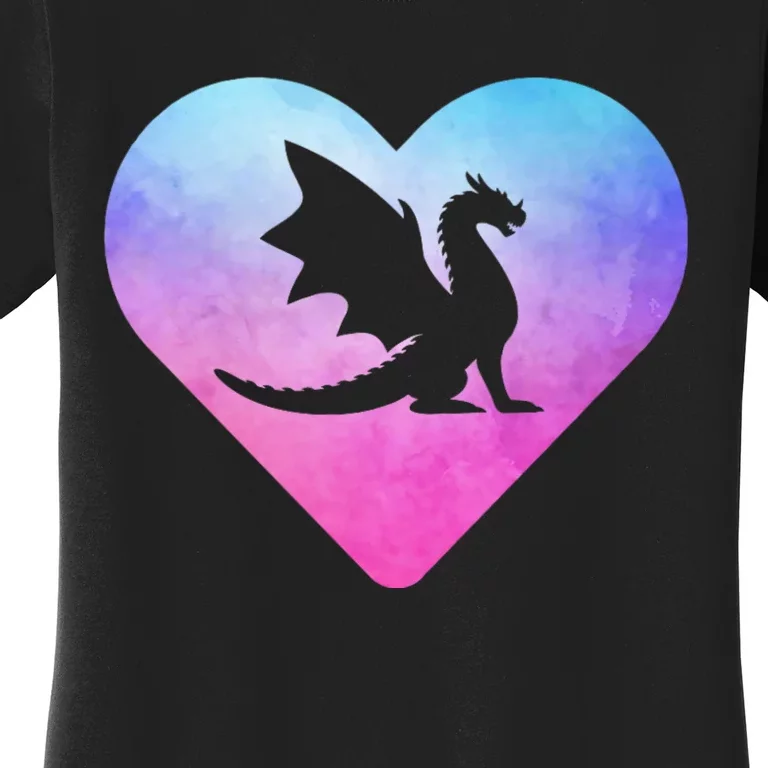 Cute Dragon Heart Design I Love Dragons Women's T-Shirt