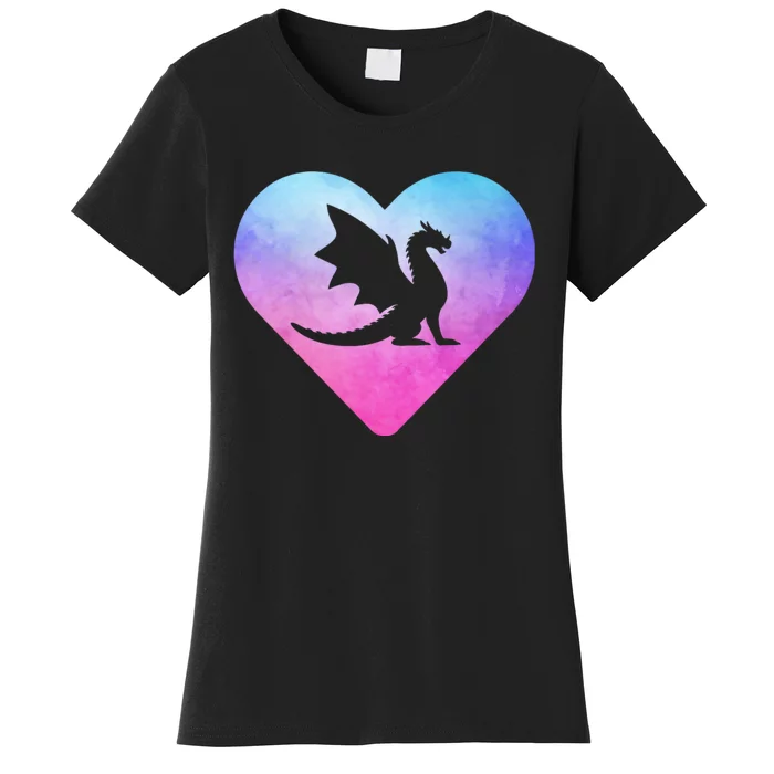 Cute Dragon Heart Design I Love Dragons Women's T-Shirt