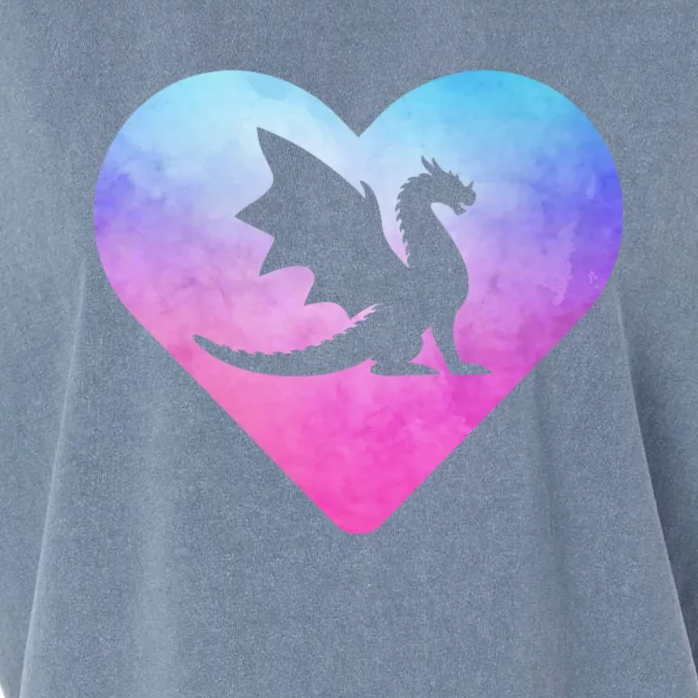 Cute Dragon Heart Design I Love Dragons Garment-Dyed Women's Muscle Tee