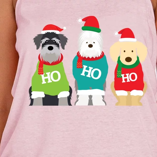 Christmas Dogs Ho Ho Ho Holiday Meaningful Gift Women's Knotted Racerback Tank