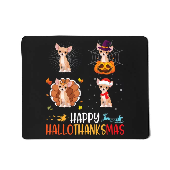 Chihuahua Dog Hallothanksmas Halloween Thanksgiving Xmas Mousepad