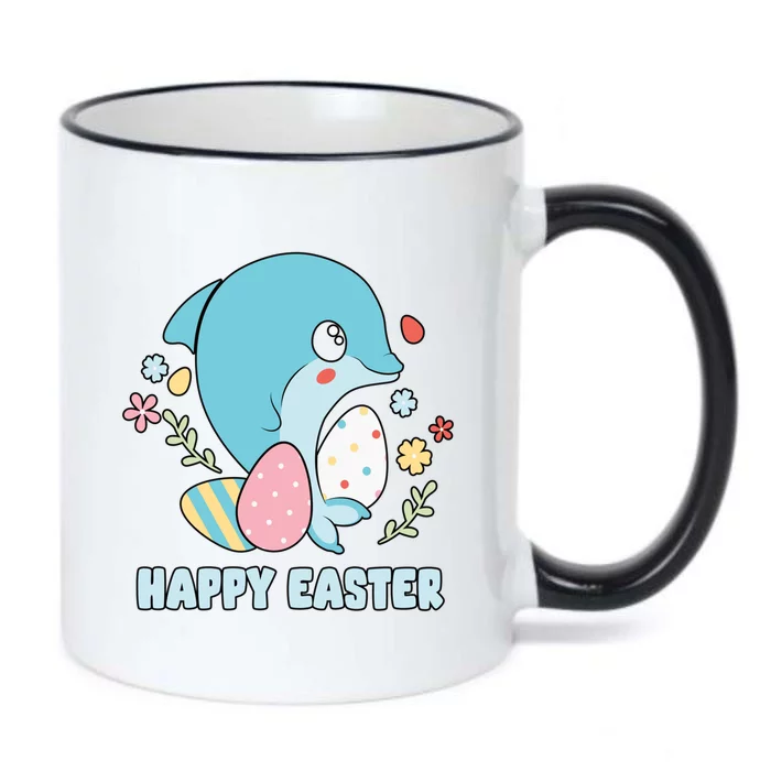 Cute Dolphin Happy Easter Day Egg Hunter Cute Gift Black Color Changing Mug