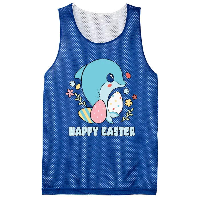 Cute Dolphin Happy Easter Day Egg Hunter Cute Gift Mesh Reversible Basketball Jersey Tank