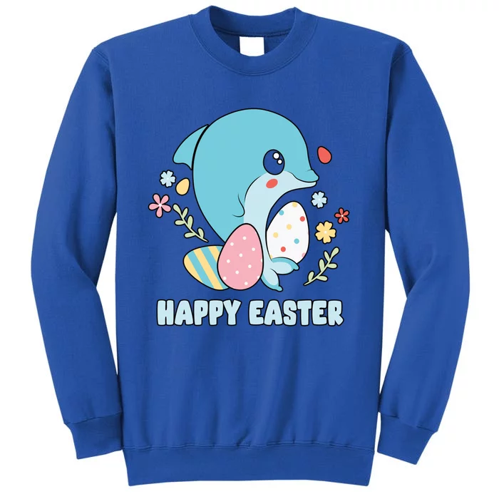 Cute Dolphin Happy Easter Day Egg Hunter Cute Gift Tall Sweatshirt