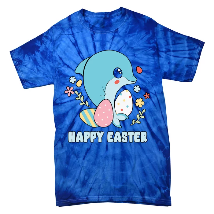 Cute Dolphin Happy Easter Day Egg Hunter Cute Gift Tie-Dye T-Shirt